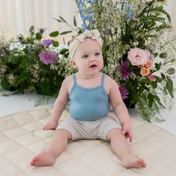 Kyte Baby Ribbed Toddler Biker Shorts in Oat Outlet