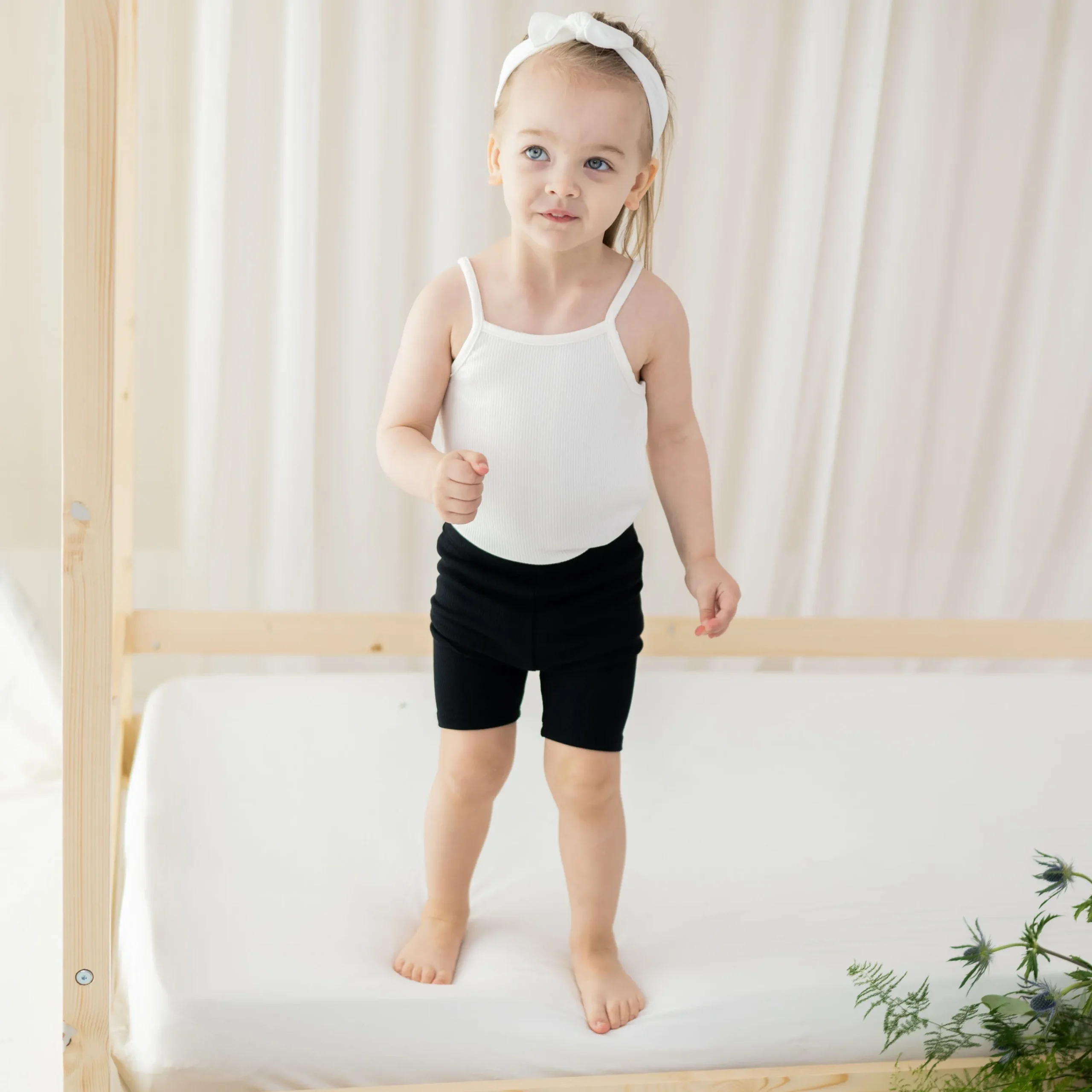 Kyte Baby Ribbed Toddler Biker Shorts in Midnight Clearance