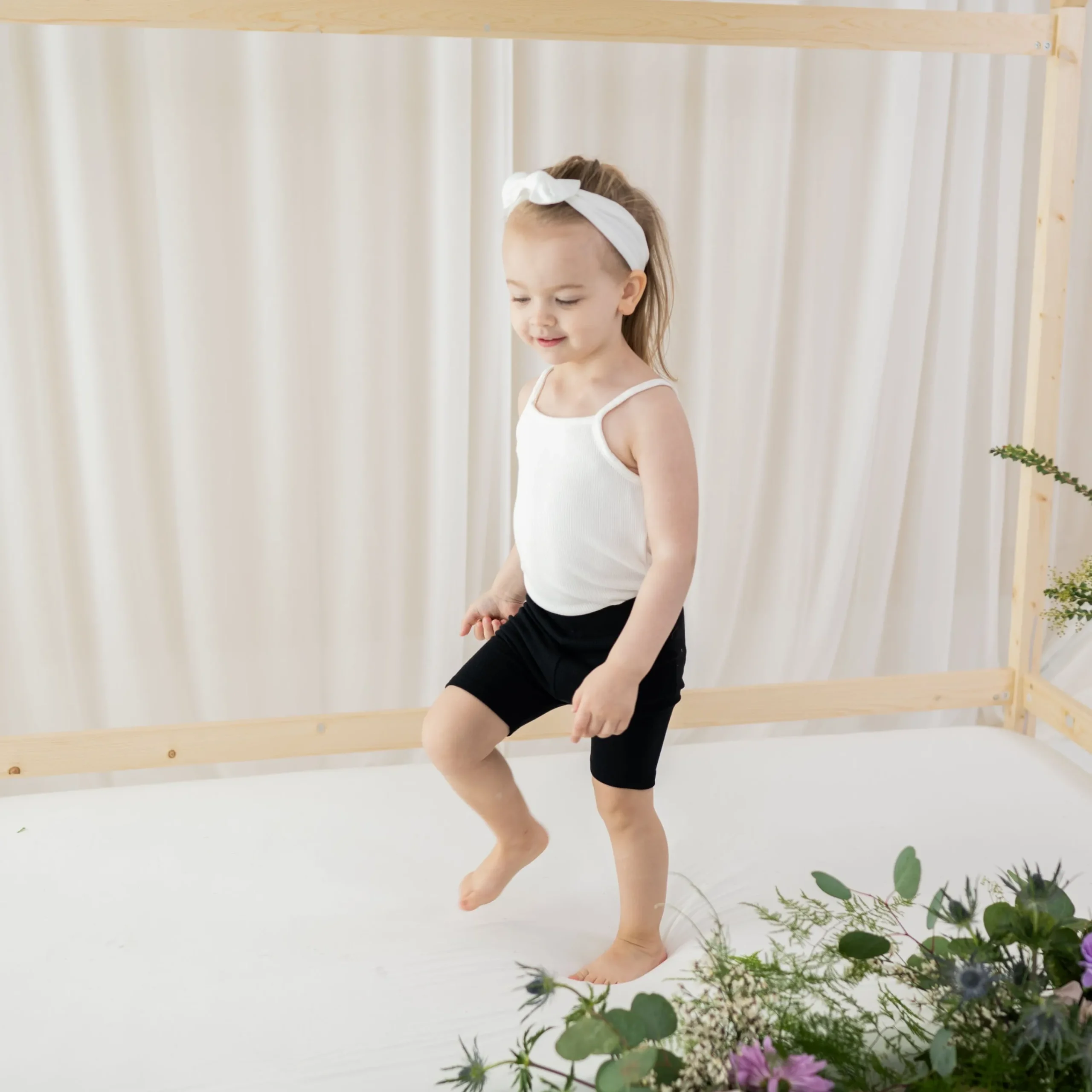 Kyte Baby Ribbed Toddler Biker Shorts in Midnight Clearance