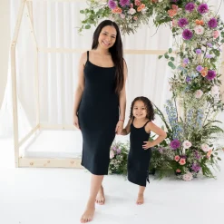 Kyte Baby Ribbed Toddler Cami Dress in Midnight Clearance