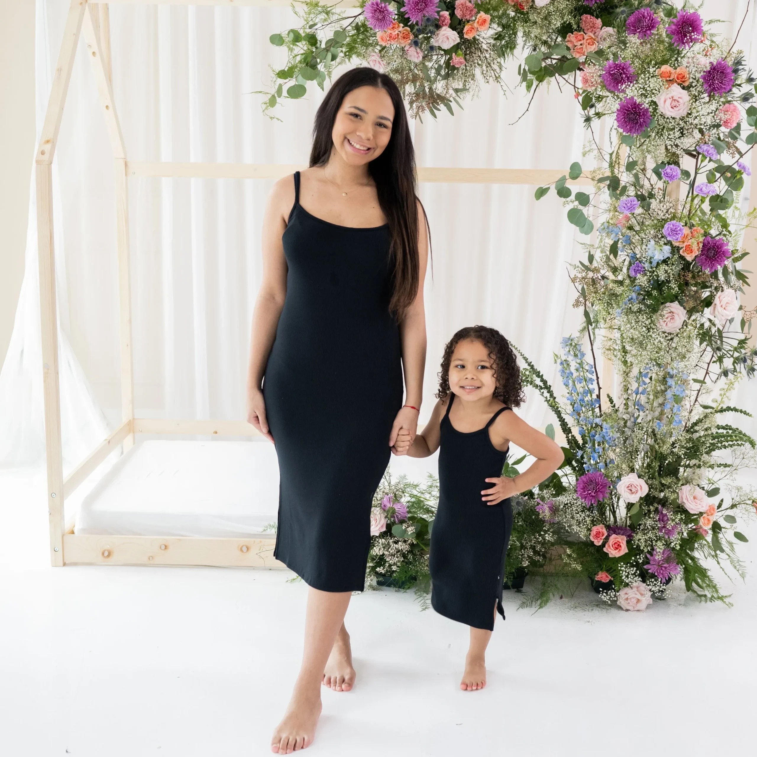 Kyte Baby Ribbed Toddler Cami Dress in Midnight Clearance