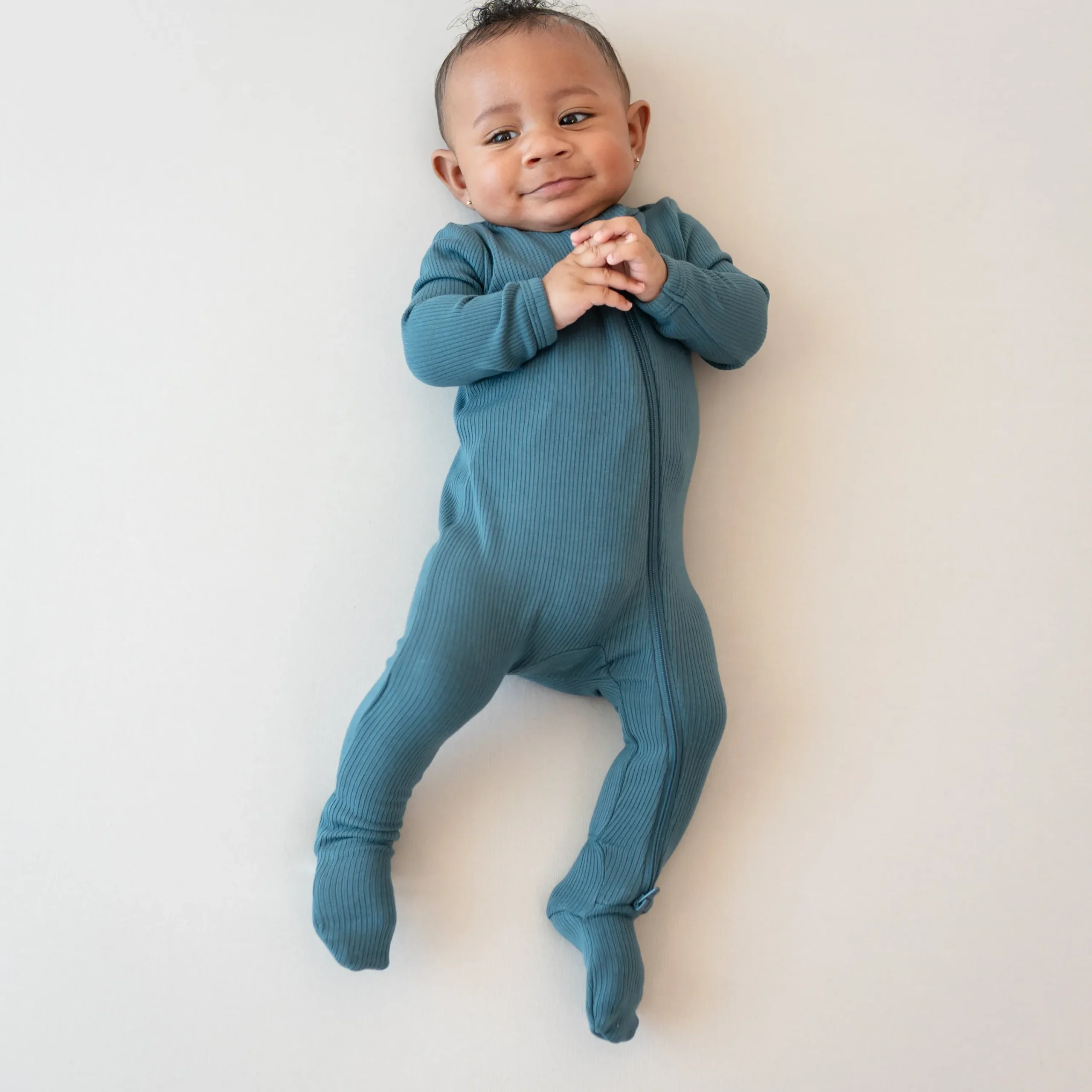 Kyte Baby Ribbed Zipper Footie in Atlantic Sale