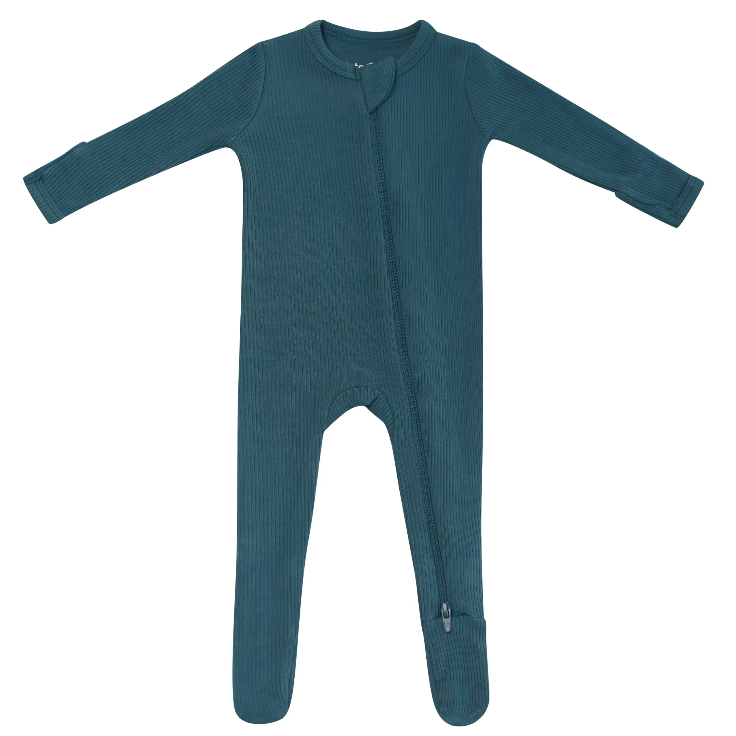 Kyte Baby Ribbed Zipper Footie in Atlantic Sale