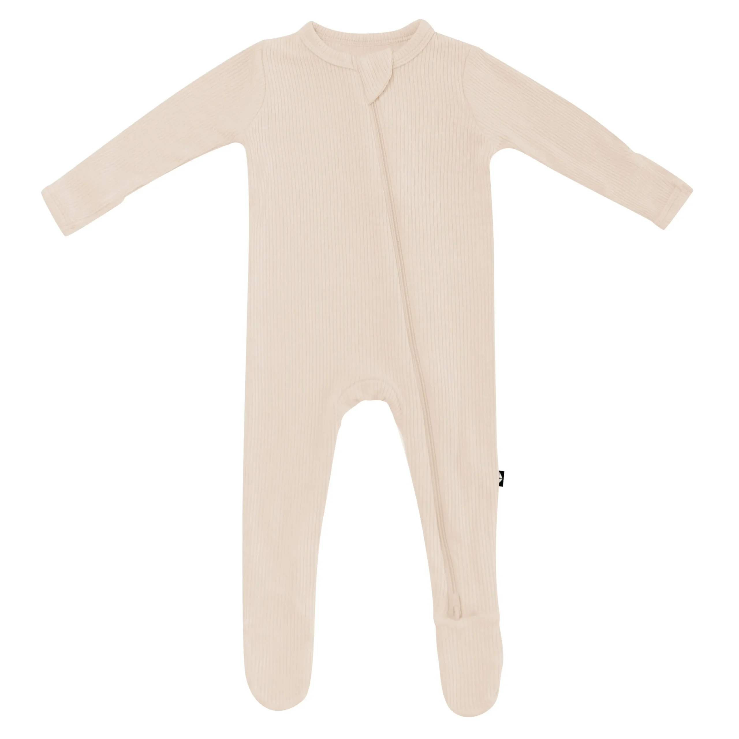 Kyte Baby Ribbed Zipper Footie in Bisque