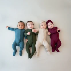 Kyte Baby Ribbed Zipper Footie in Bisque