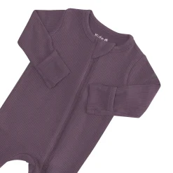 Kyte Baby Ribbed Zipper Footie in Currant