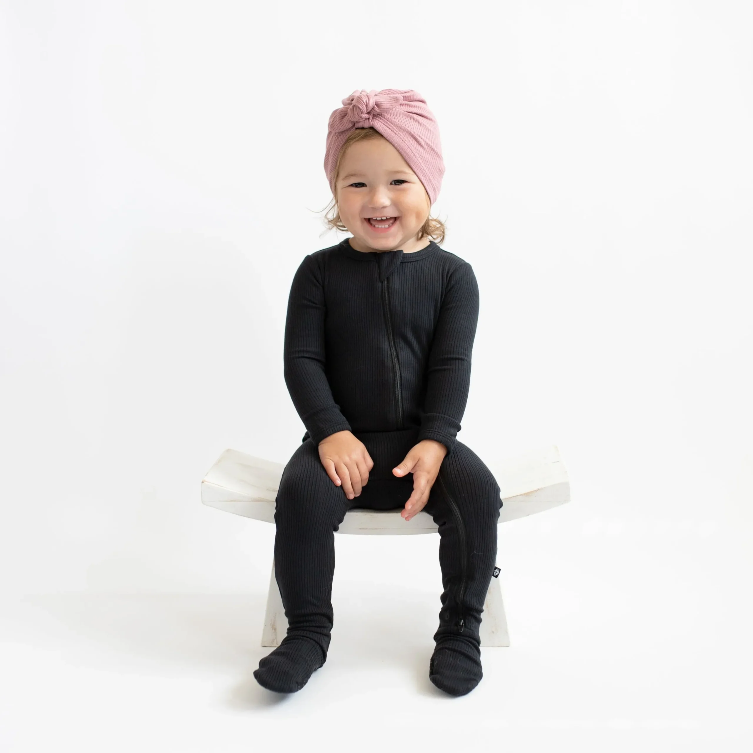 Kyte Baby Ribbed Zipper Footie in Midnight
