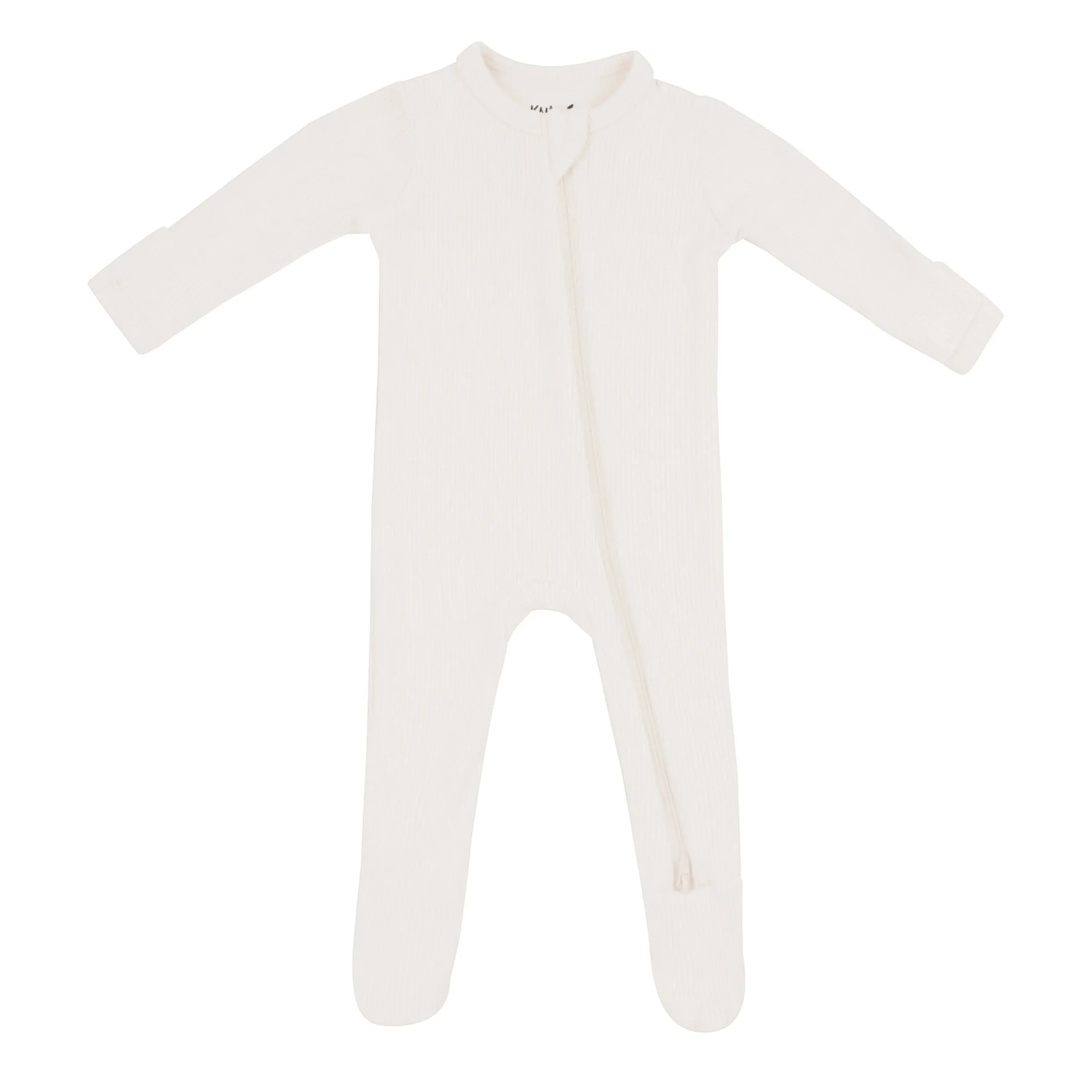 Kyte Baby Ribbed Zipper Footie in Oat Sale