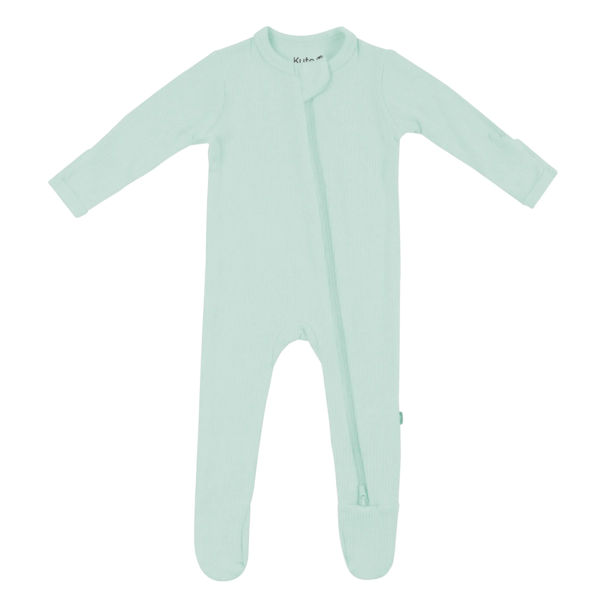 Kyte Baby Ribbed Zipper Footie in Sage Best