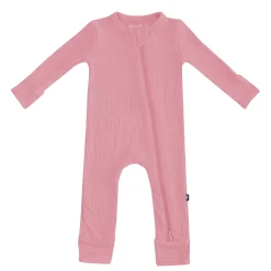 Kyte Baby Ribbed Zipper Romper in Apple Blossom Best