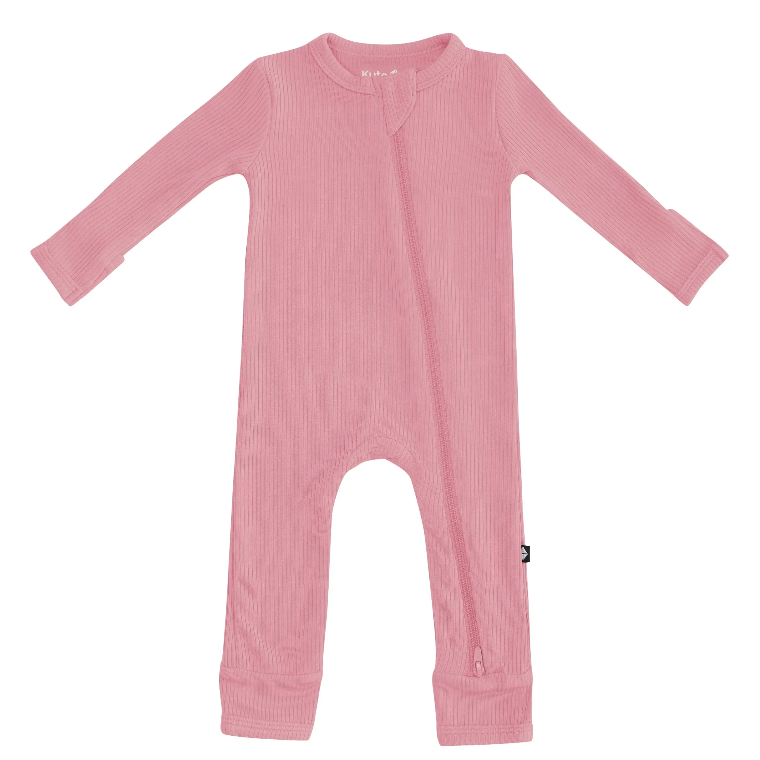 Kyte Baby Ribbed Zipper Romper in Apple Blossom Best