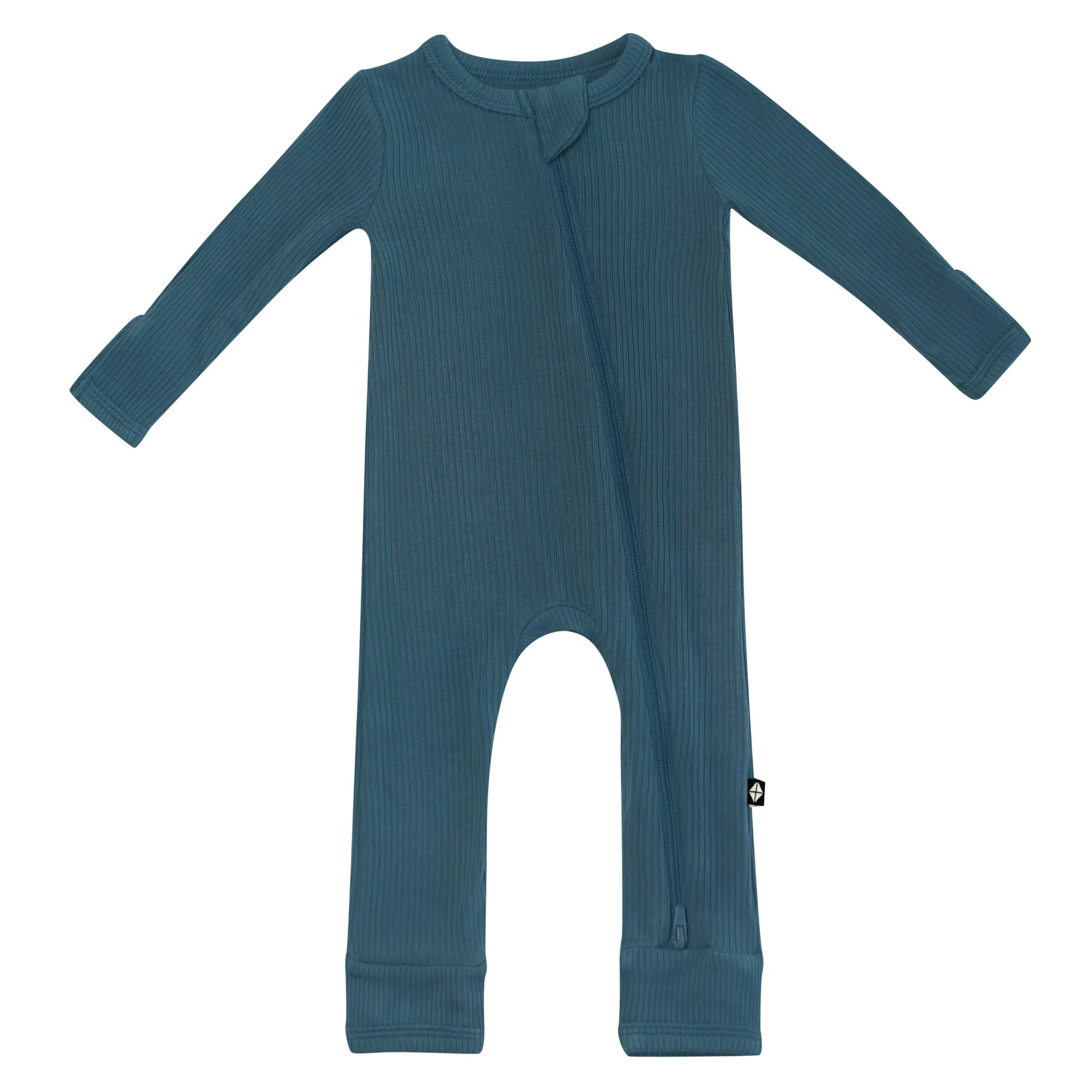 Kyte Baby Ribbed Zipper Romper in Atlantic Online