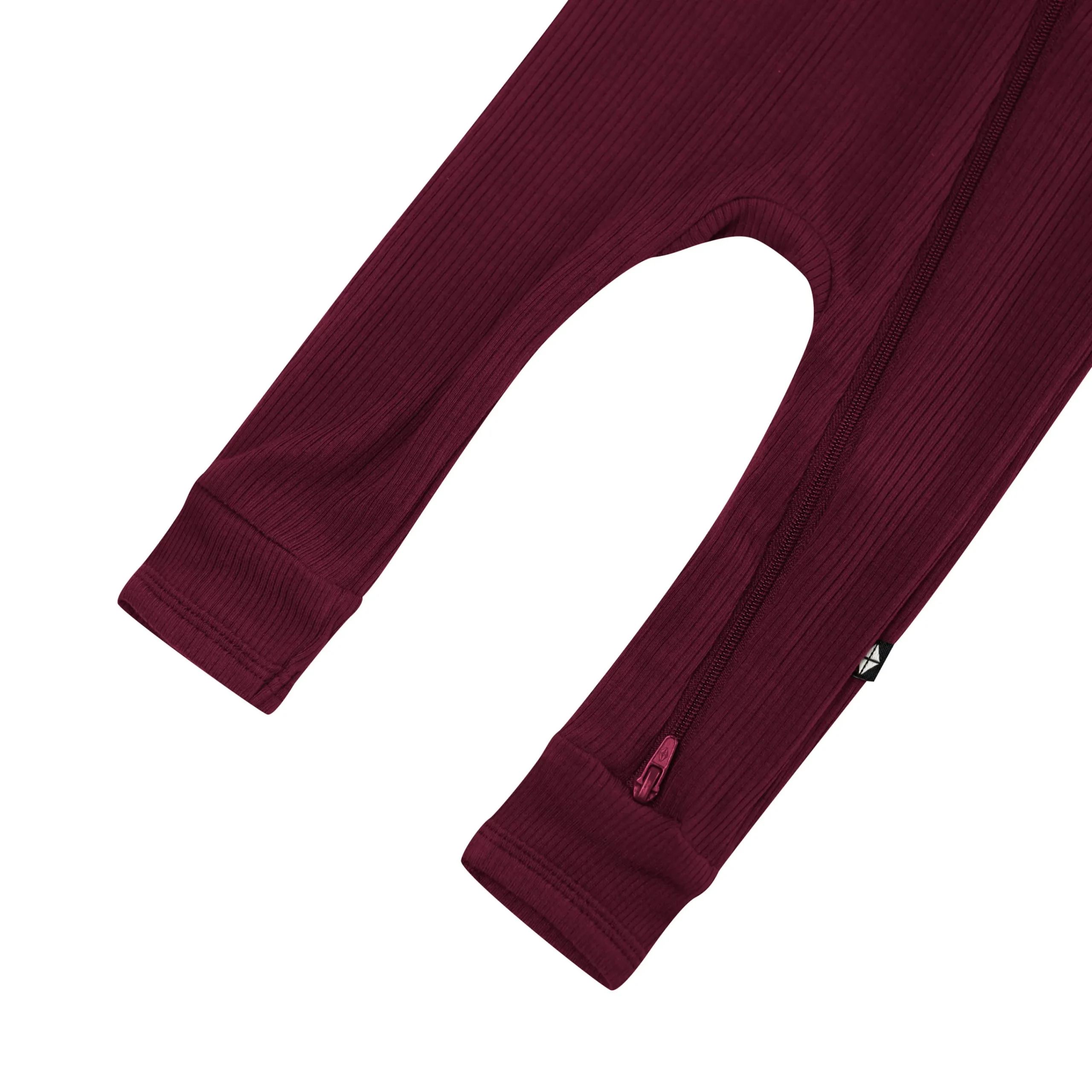 Kyte Baby Ribbed Zipper Romper in Burgundy Sale