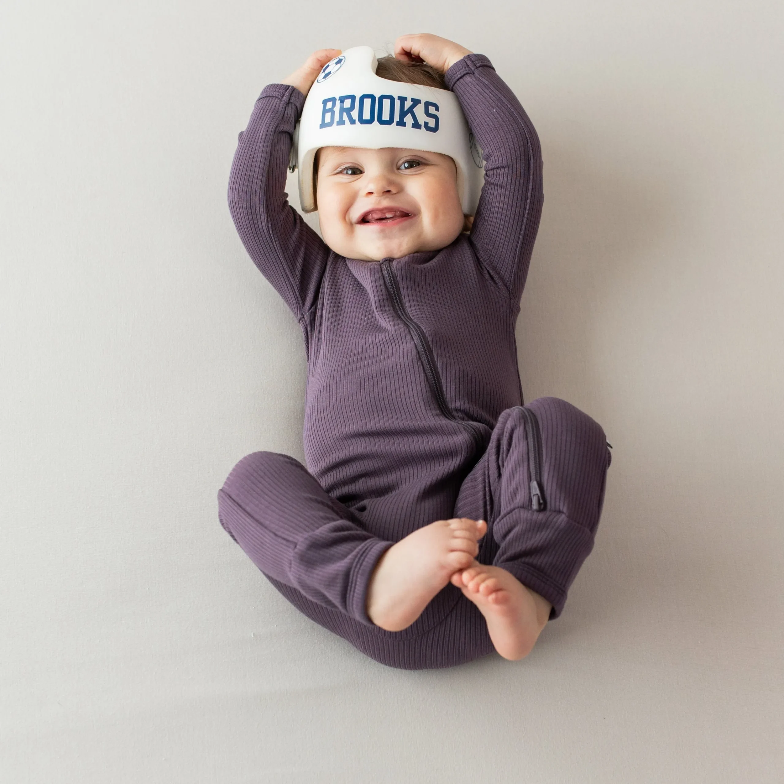 Kyte Baby Ribbed Zipper Romper in Currant Online