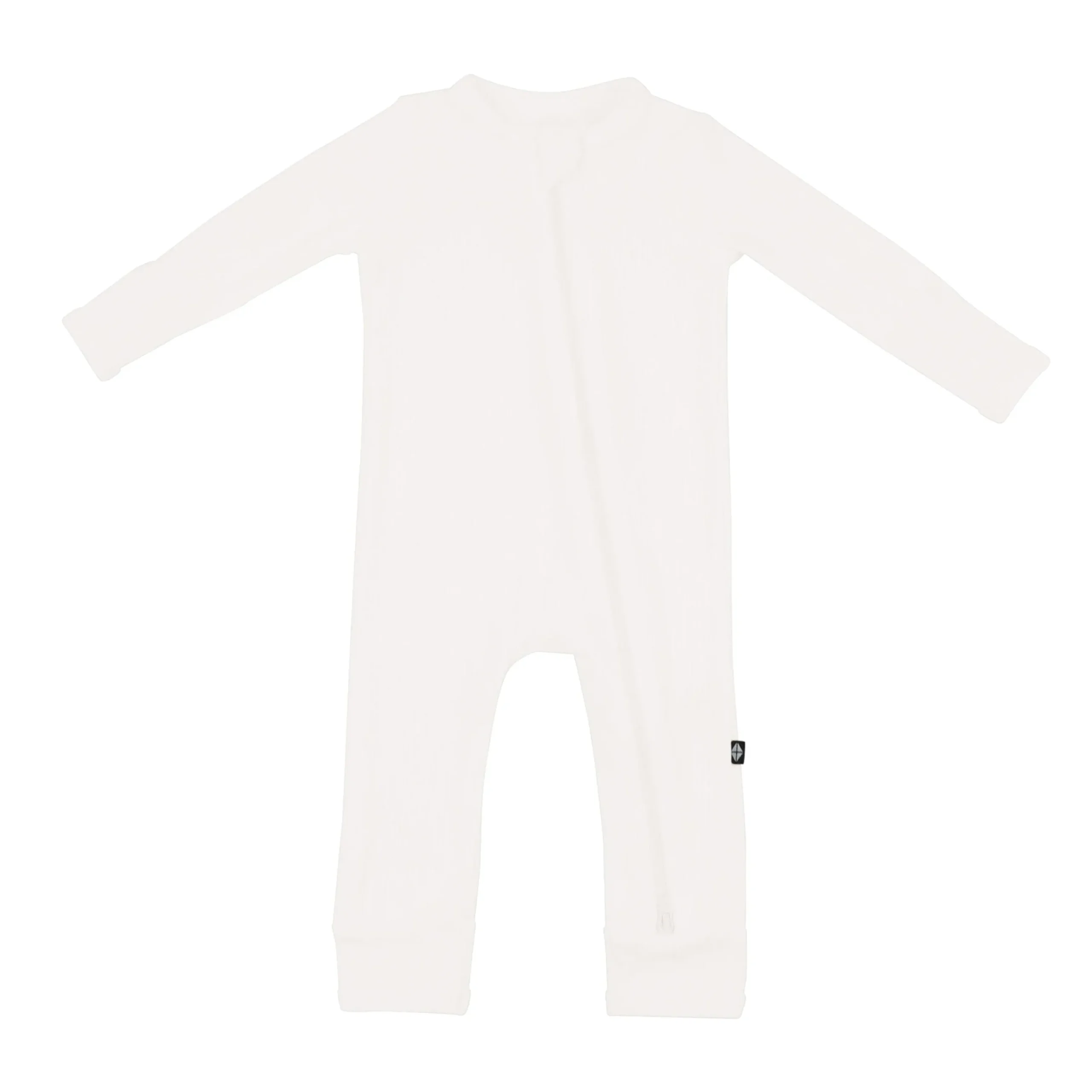 Kyte Baby Ribbed Zipper Romper in Cloud Outlet