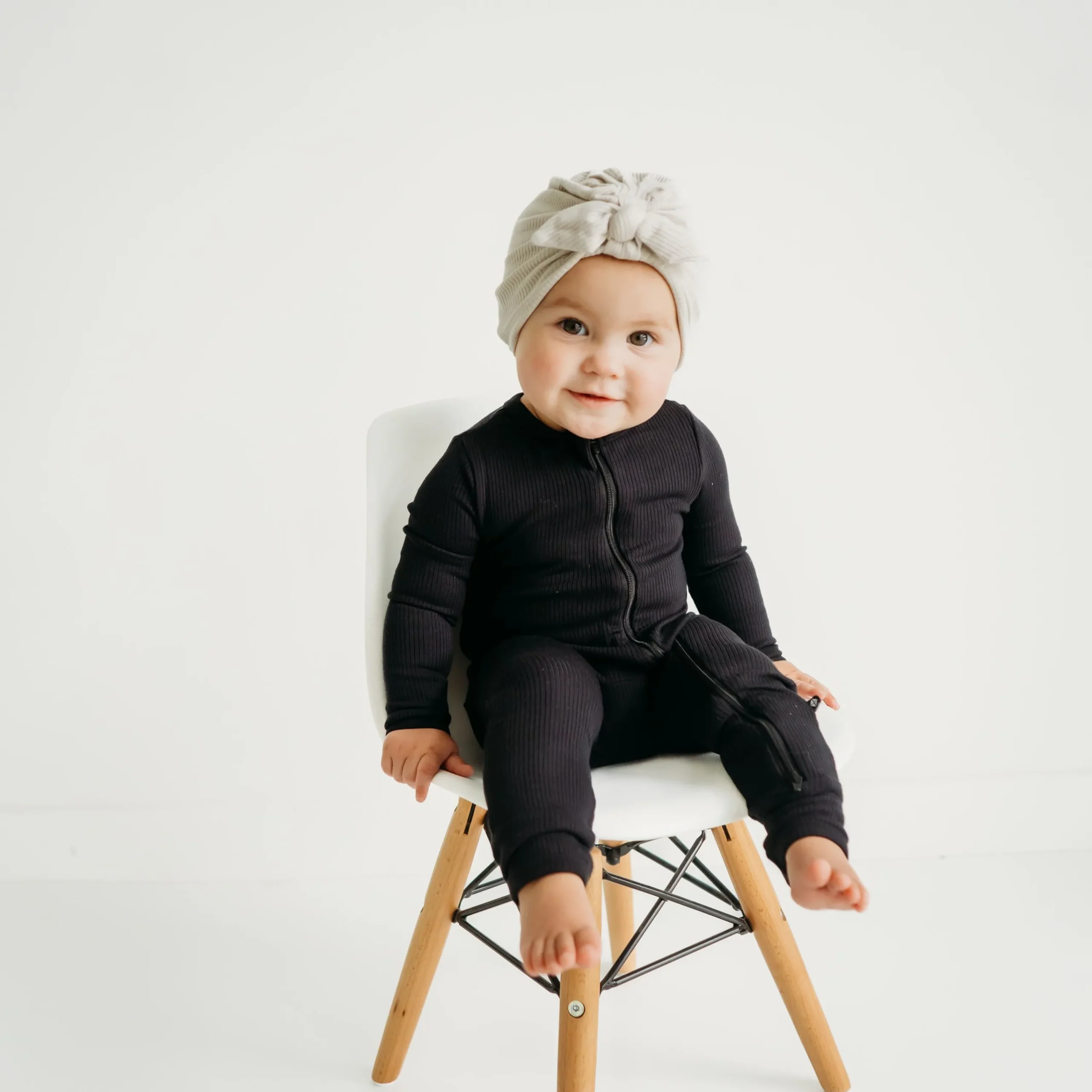 Kyte Baby Ribbed Zipper Romper in Midnight Online