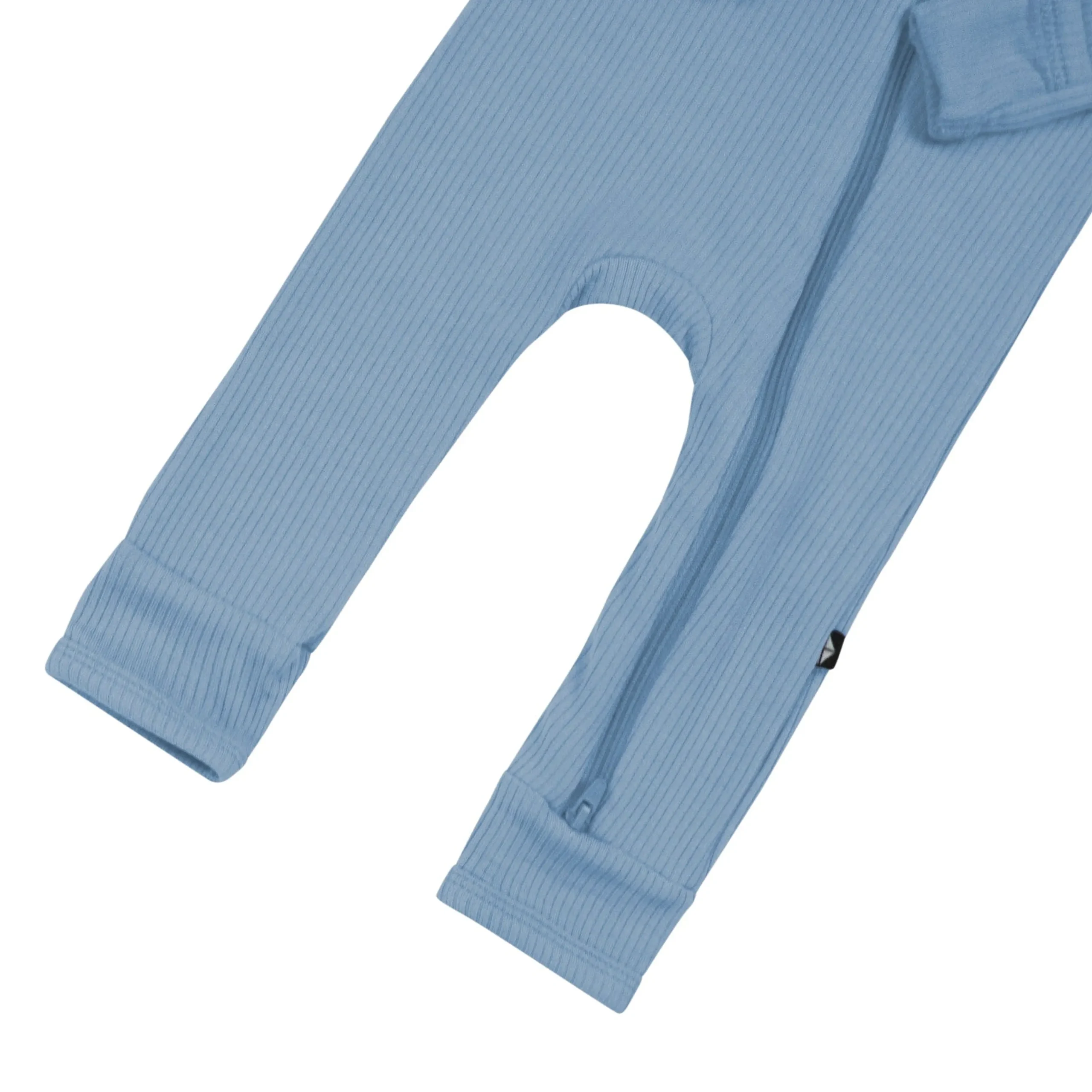 Kyte Baby Ribbed Zipper Romper in Slate Outlet