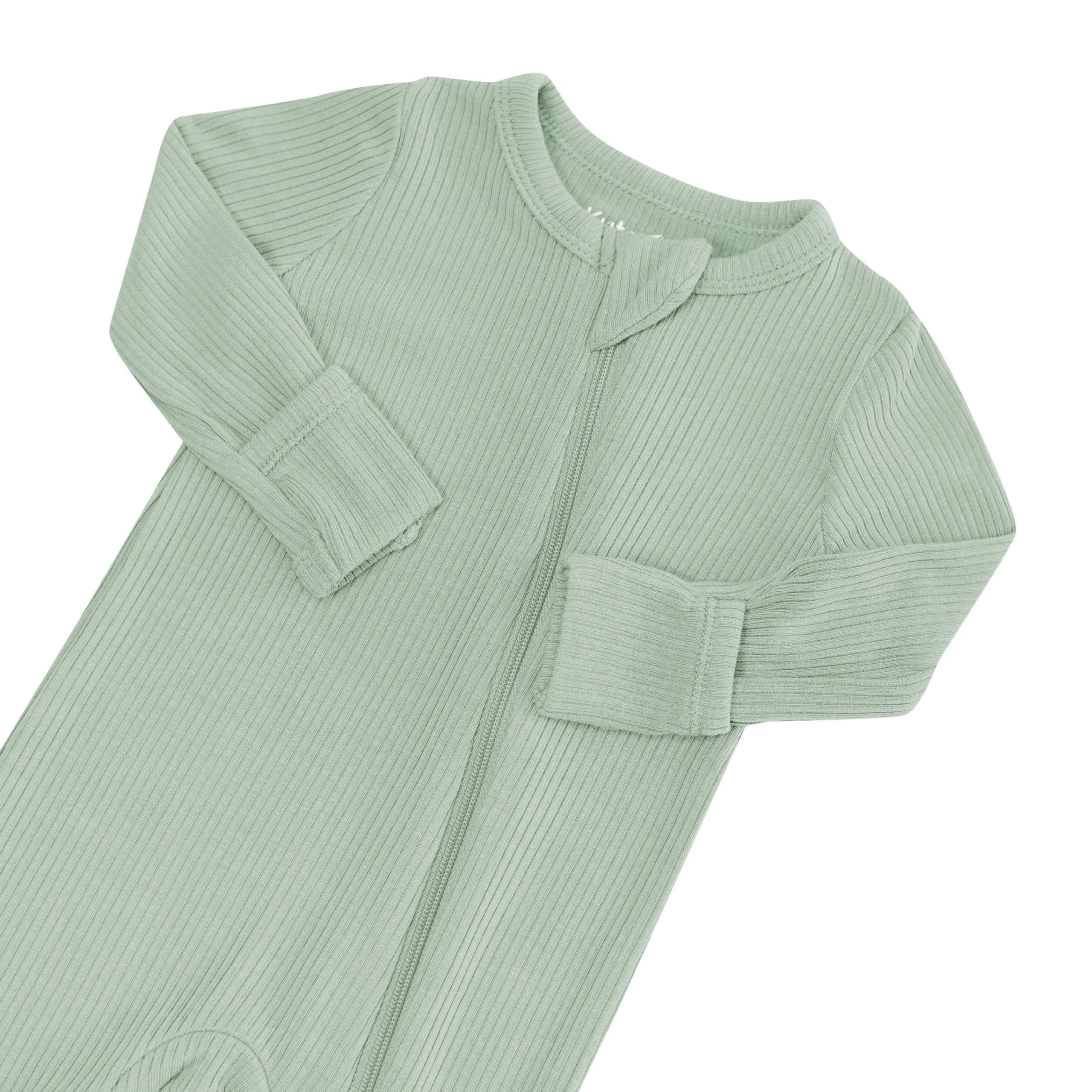 Kyte Baby Ribbed Zipper Romper in Thyme Sale
