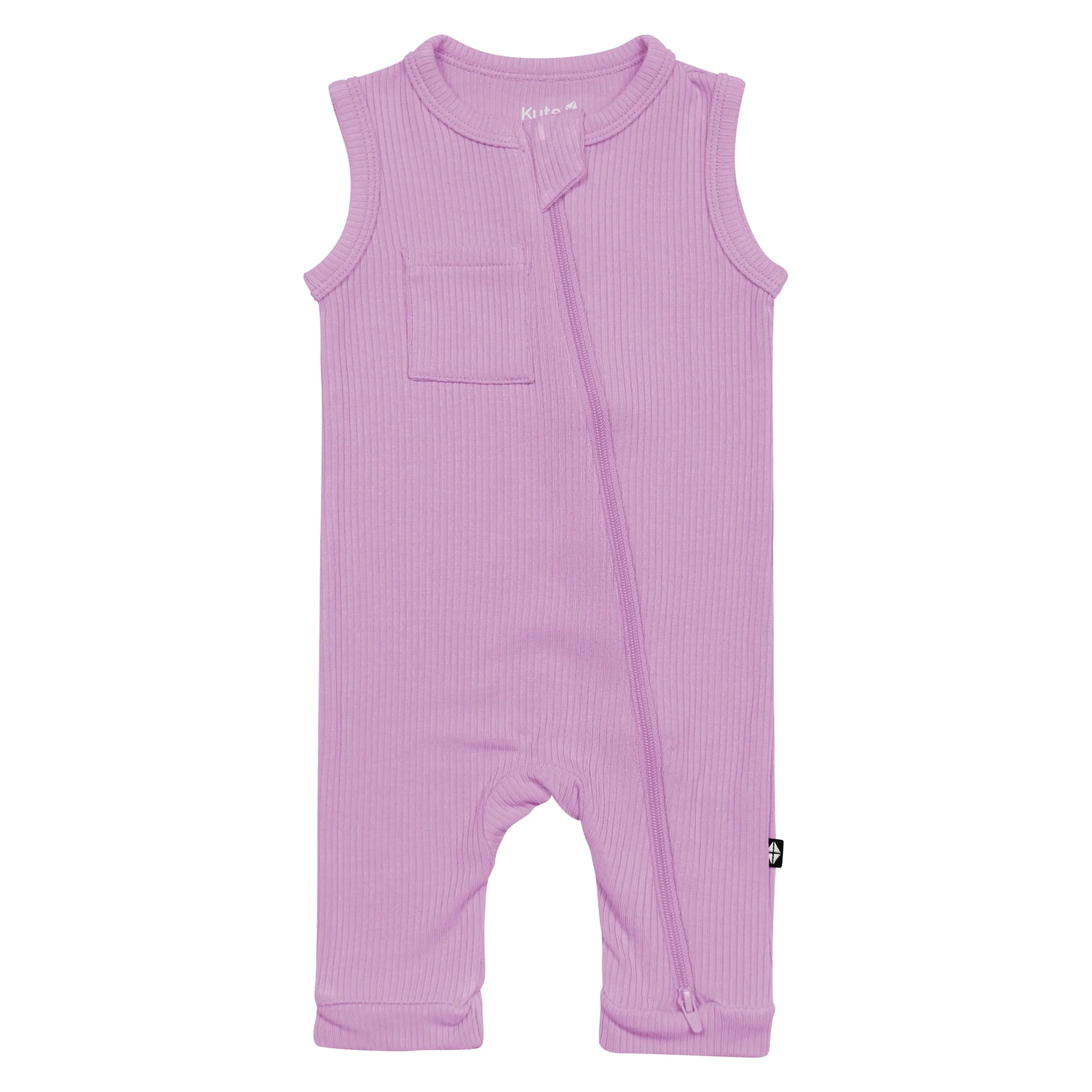 Kyte Baby Ribbed Zippered Sleeveless Romper in Poi New