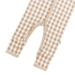 Kyte Baby Romper in Gingham Bisque Clearance