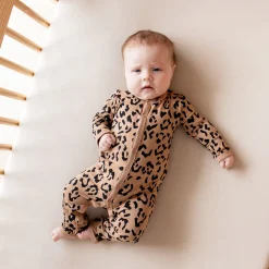 Kyte Baby Romper in Latte Leopard Outlet