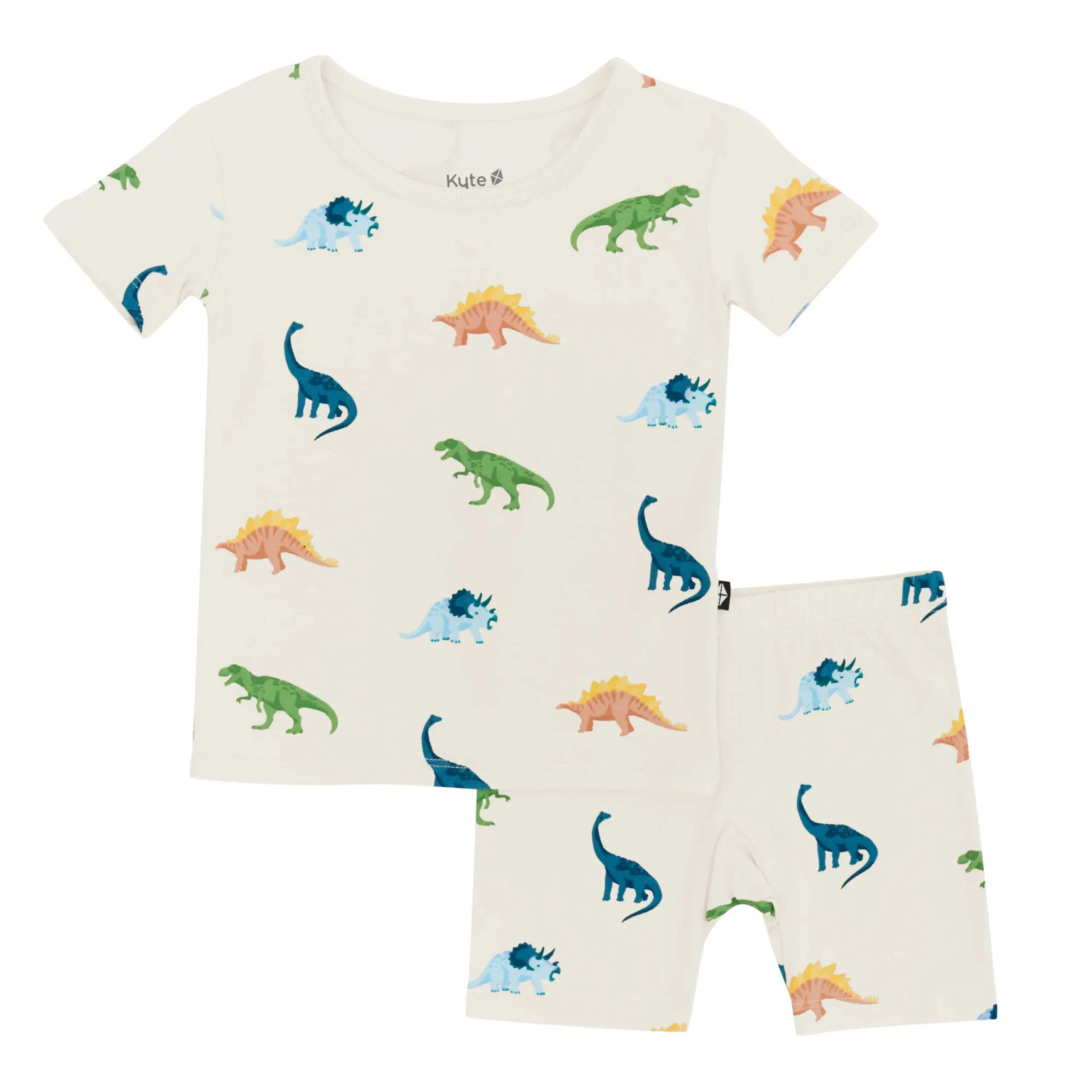 Kyte Baby Short Sleeve Pajamas in Ecru Roar Best