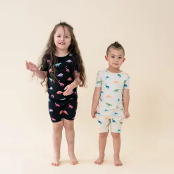 Kyte Baby Short Sleeve Pajamas in Ecru Roar Best