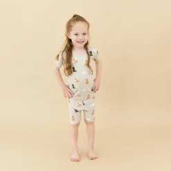 Kyte Baby Short Sleeve Pajamas in Fluffy Dog Hot