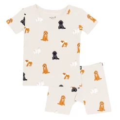 Kyte Baby Short Sleeve Pajamas in Fluffy Dog Hot