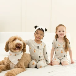 Kyte Baby Short Sleeve Pajamas in Fluffy Dog Hot