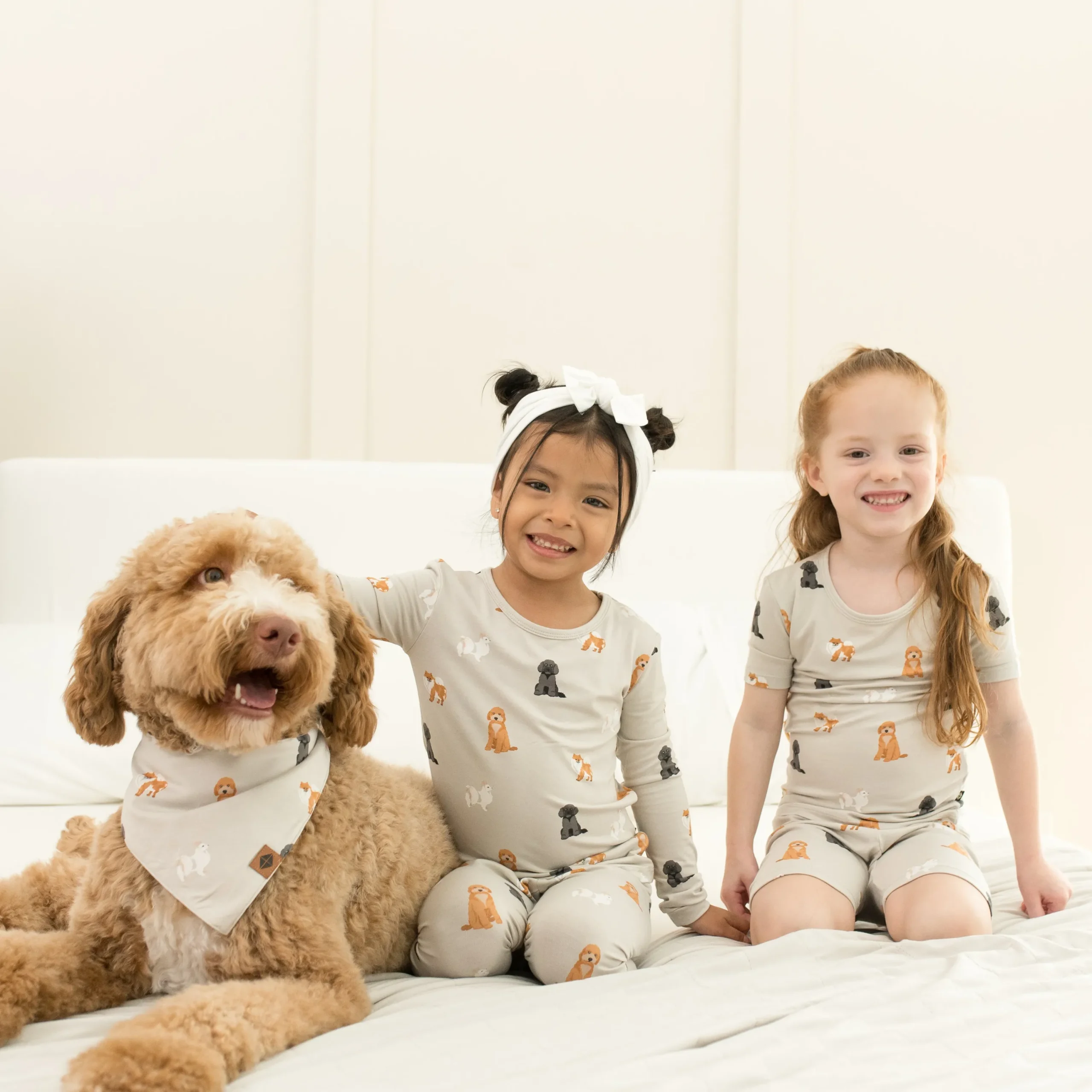 Kyte Baby Short Sleeve Pajamas in Fluffy Dog Hot