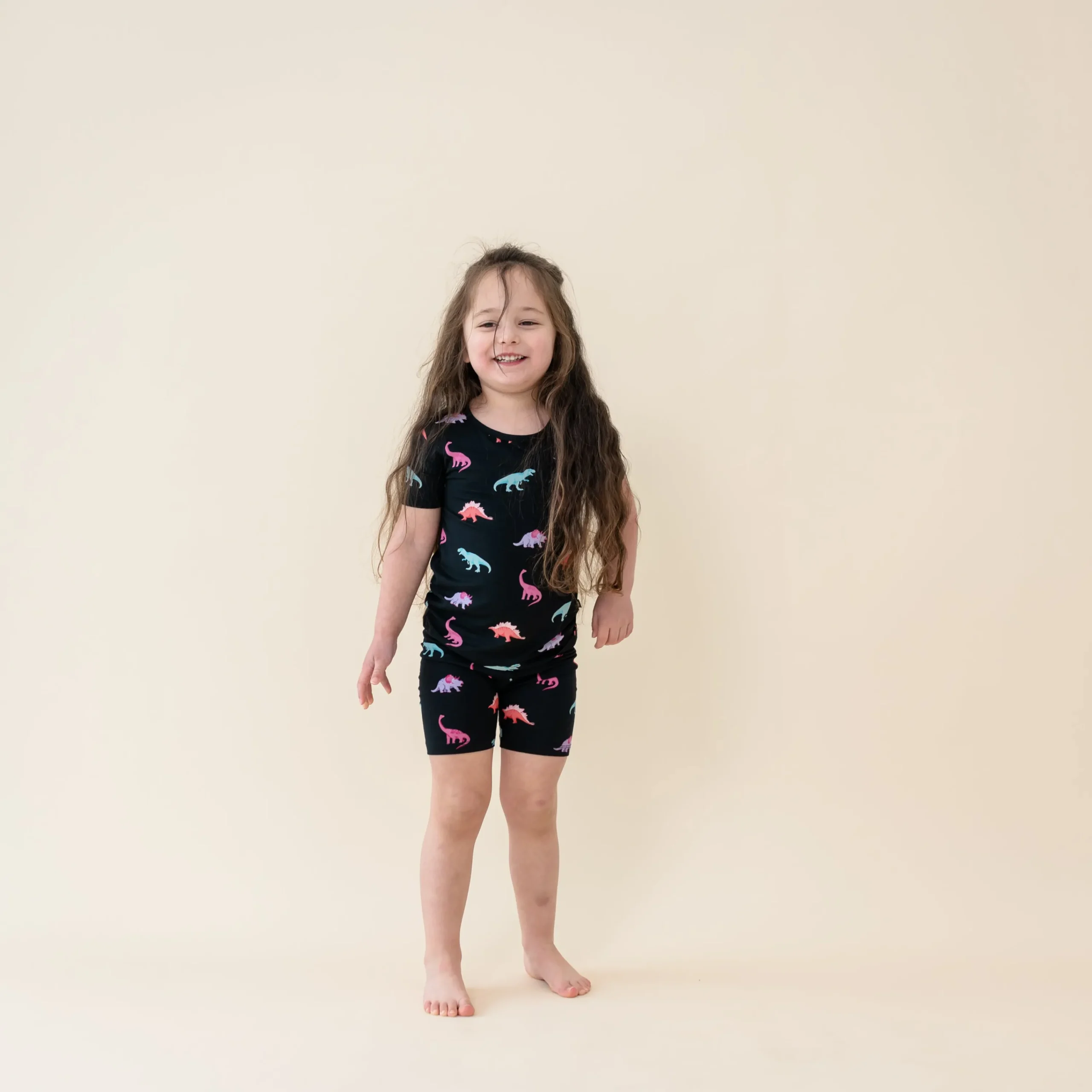 Kyte Baby Short Sleeve Pajamas in Midnight Roar Hot