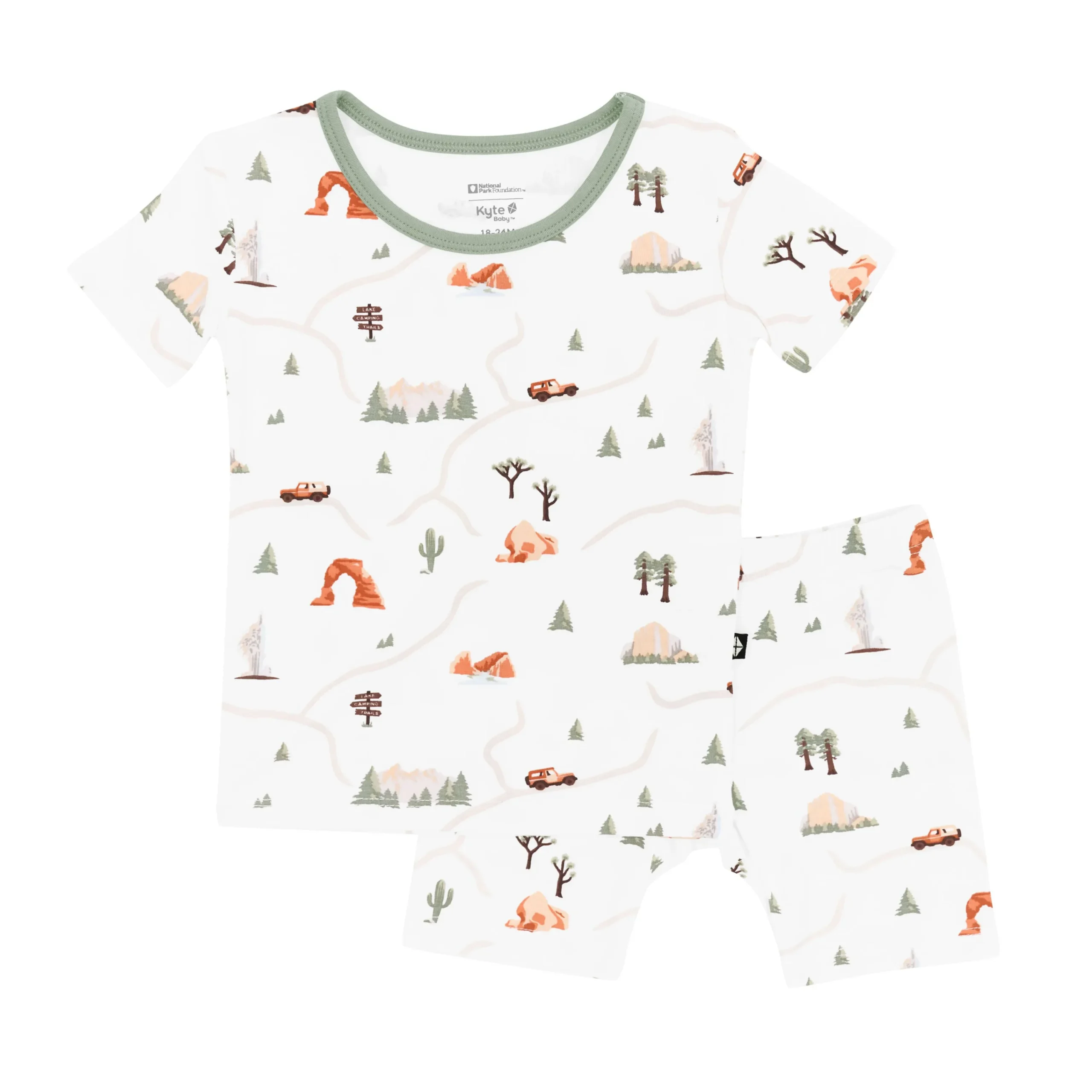 Kyte Baby Short Sleeve Pajamas in Road Trip Clearance