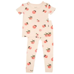 Kyte Baby Short Sleeve with Pants Pajamas in Peach