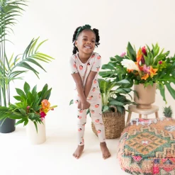 Kyte Baby Short Sleeve with Pants Pajamas in Peach