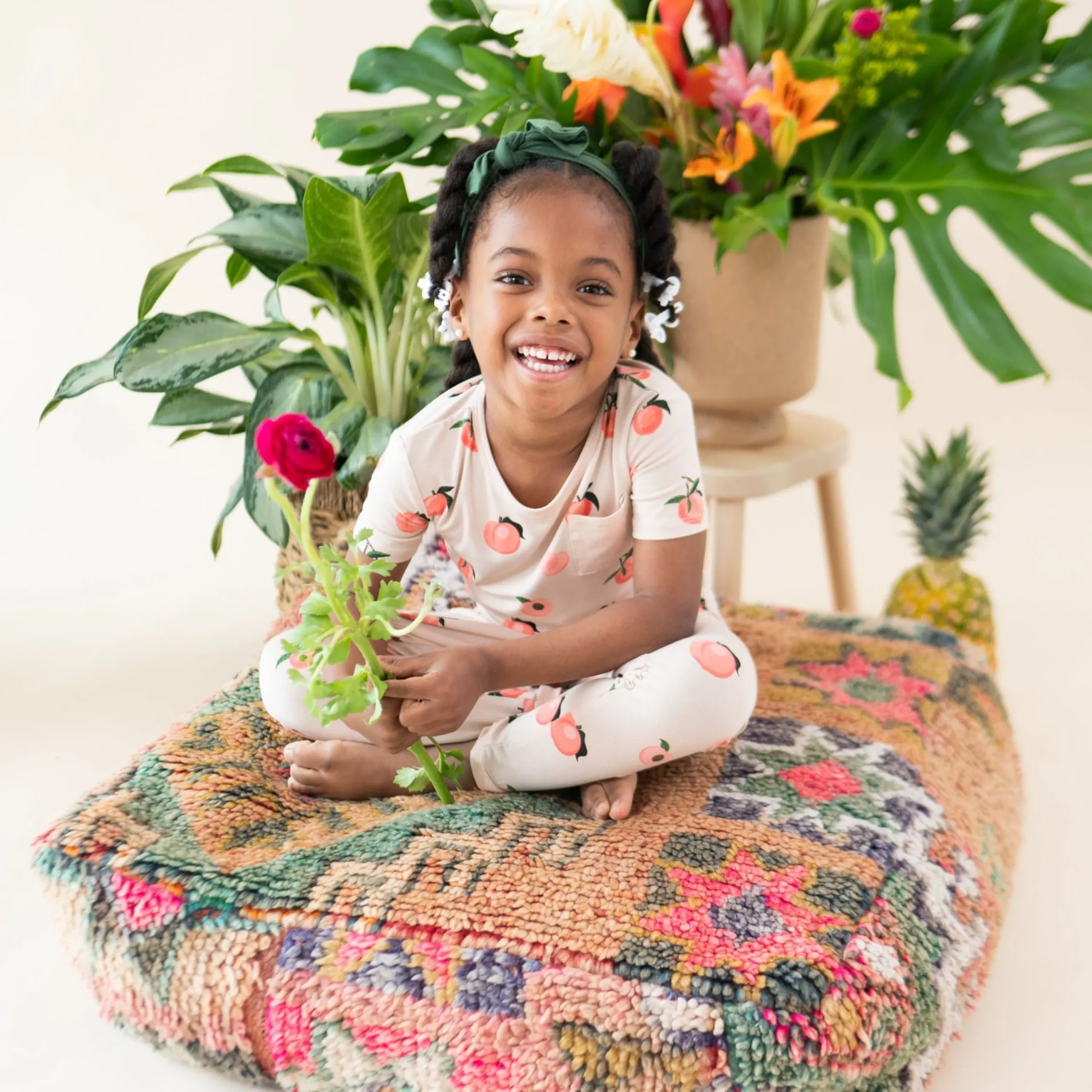 Kyte Baby Short Sleeve with Pants Pajamas in Peach