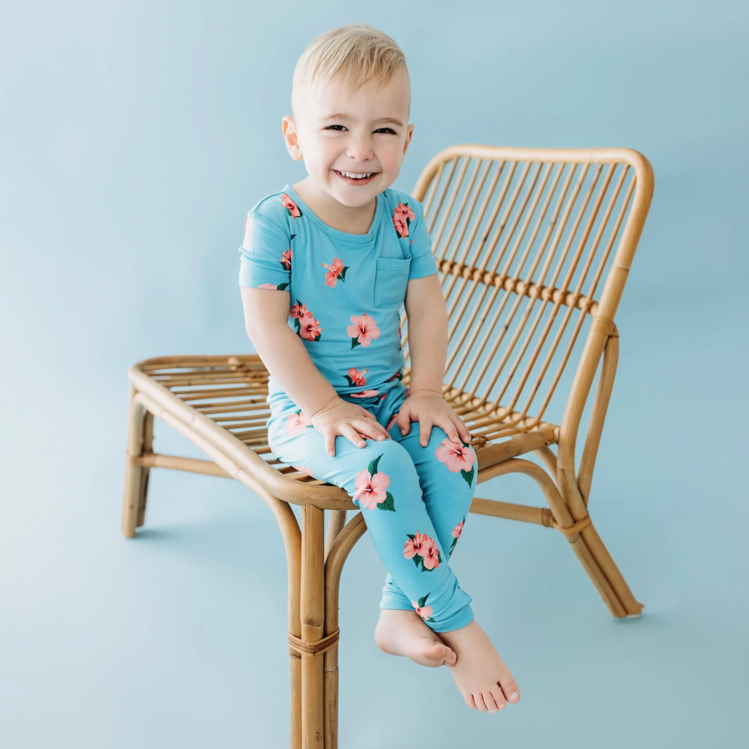 Kyte Baby Short Sleeve with Pants Pajamas in Hibiscus Discount