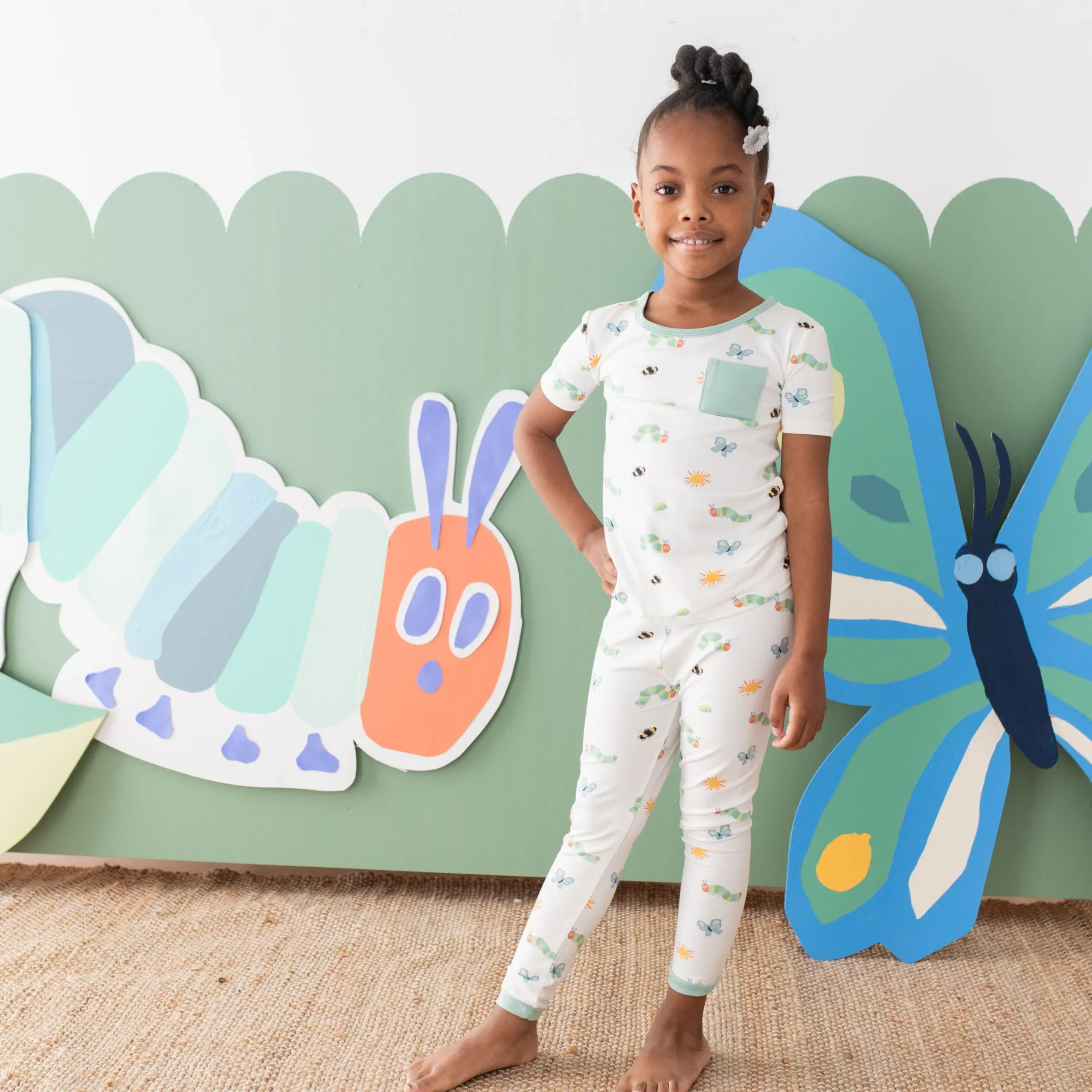 Kyte Baby Short Sleeve with Pants Pajamas in The Very Hungry Caterpillar™ and Friends Sale