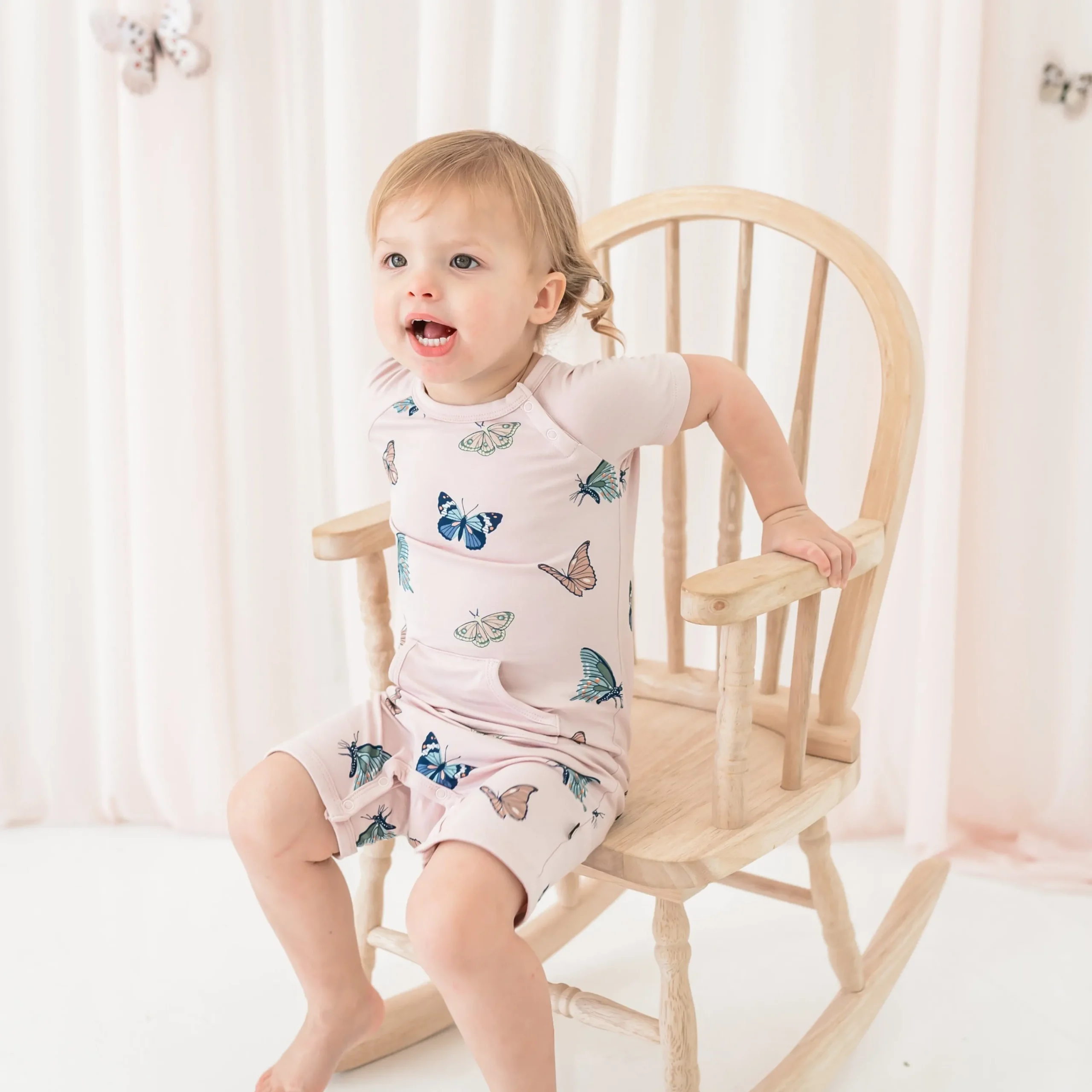 Kyte Baby Shortall in Blush Butterfly Sale
