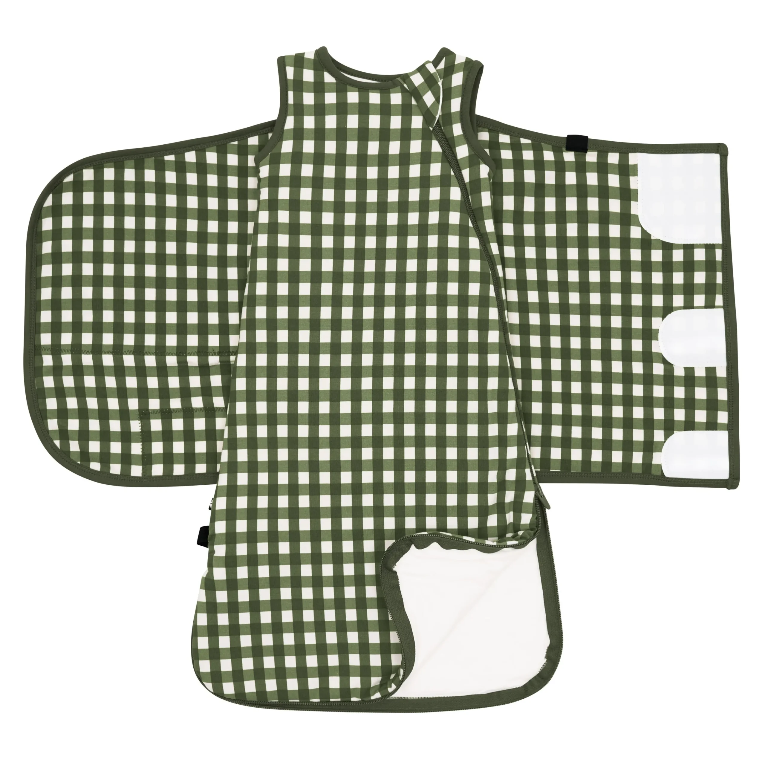 Kyte Baby Sleep Bag Swaddler in 1.0 Gingham Fir Best