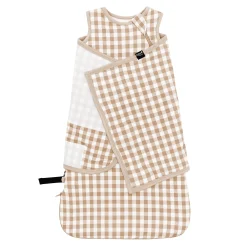 Kyte Baby Sleep Bag Swaddler in 1.0 Gingham Bisque Outlet