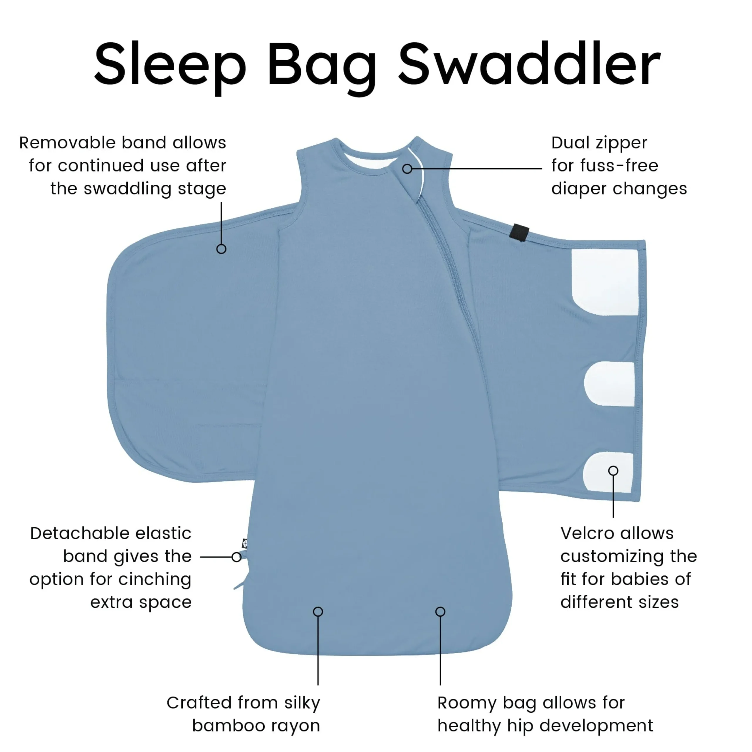 Kyte Baby Sleep Bag Swaddler in 1.0 Slate Best