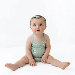 Kyte Baby Spaghetti Strap Leotard in Golf