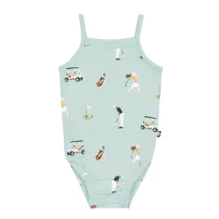 Kyte Baby Spaghetti Strap Leotard in Golf
