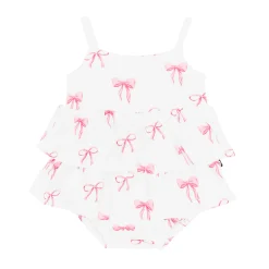 Kyte Baby Spaghetti Strap Ruffle Romper in Bow Online