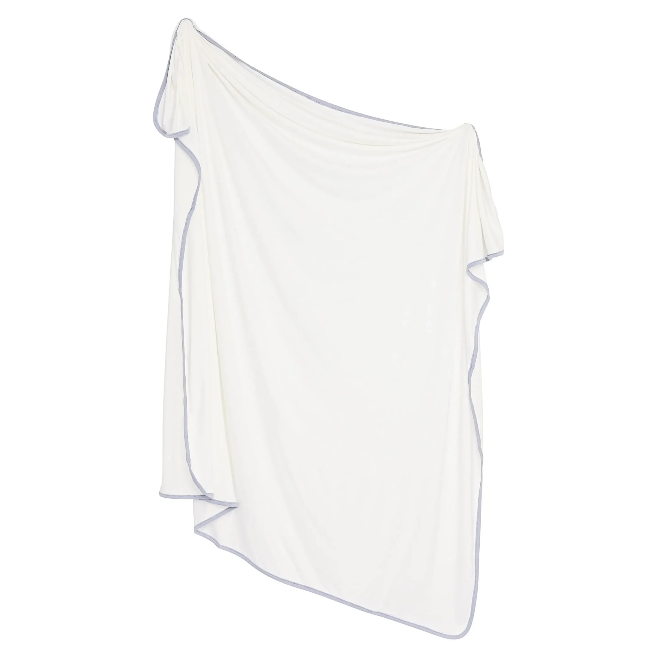 Kyte Baby Swaddle Blanket in Cloud with Storm Trim Clearance
