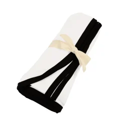 Kyte Baby Swaddle Blanket in Cloud with Midnight Trim Clearance