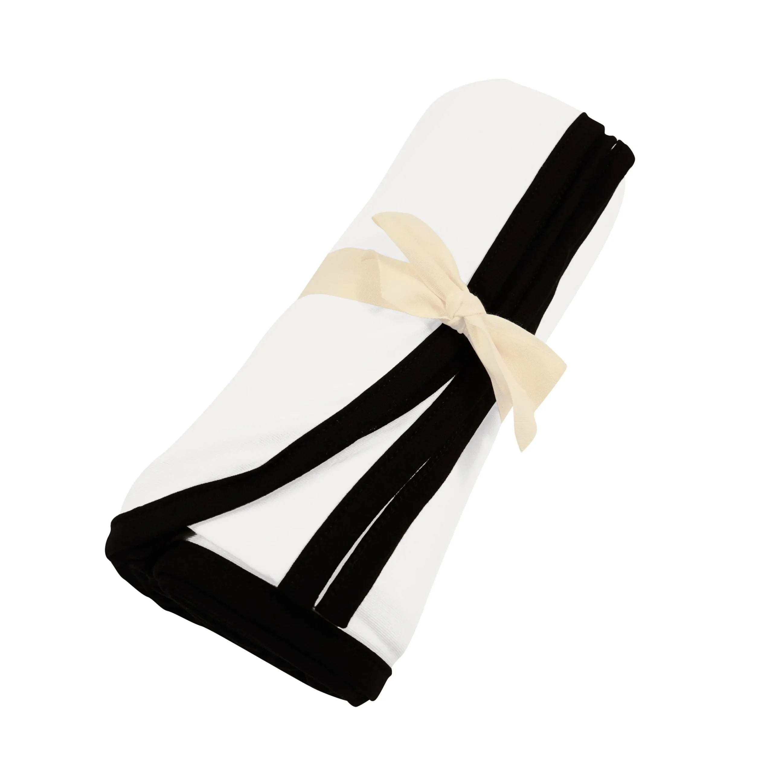 Kyte Baby Swaddle Blanket in Cloud with Midnight Trim Clearance