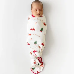 Kyte Baby Swaddle Blanket in Santa Sleigh Best