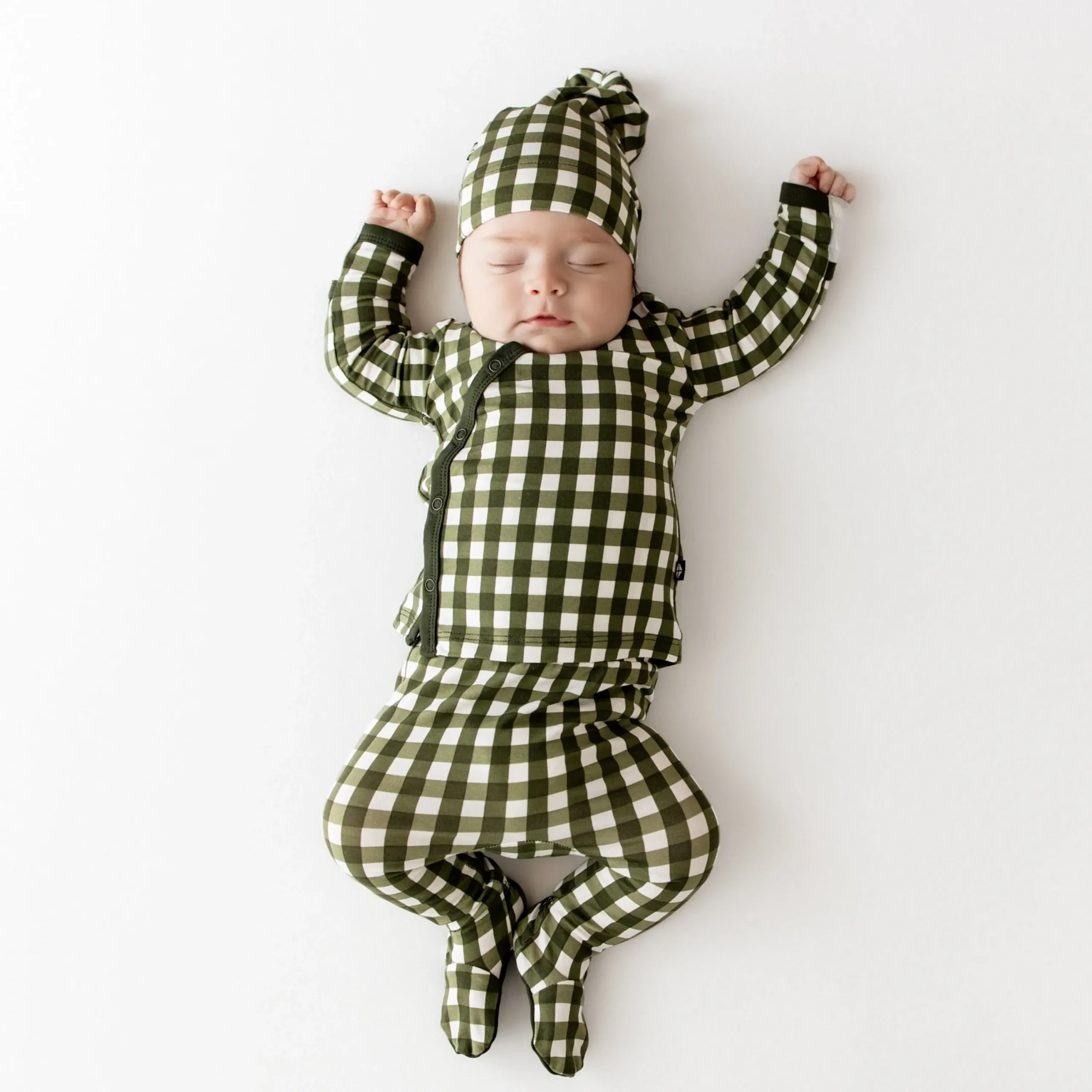 Kyte Baby Take Me Home Set with Cap in Gingham Fir Clearance